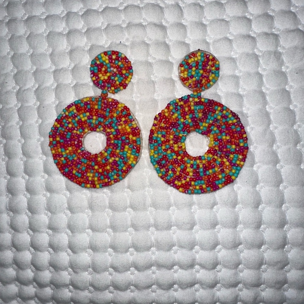 Colorful Beaded Statement Earrings